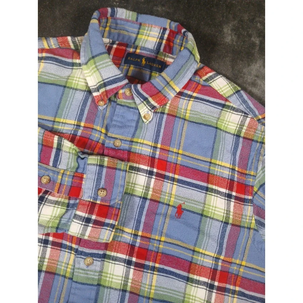 Polo Ralph Lauren Shirt Men's LARGE Button Down Classic Fit Casual‎ Flannel